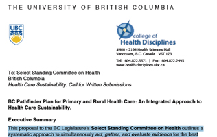 Granger contributes to proposal to BC Gov’t re: primary and rural health care